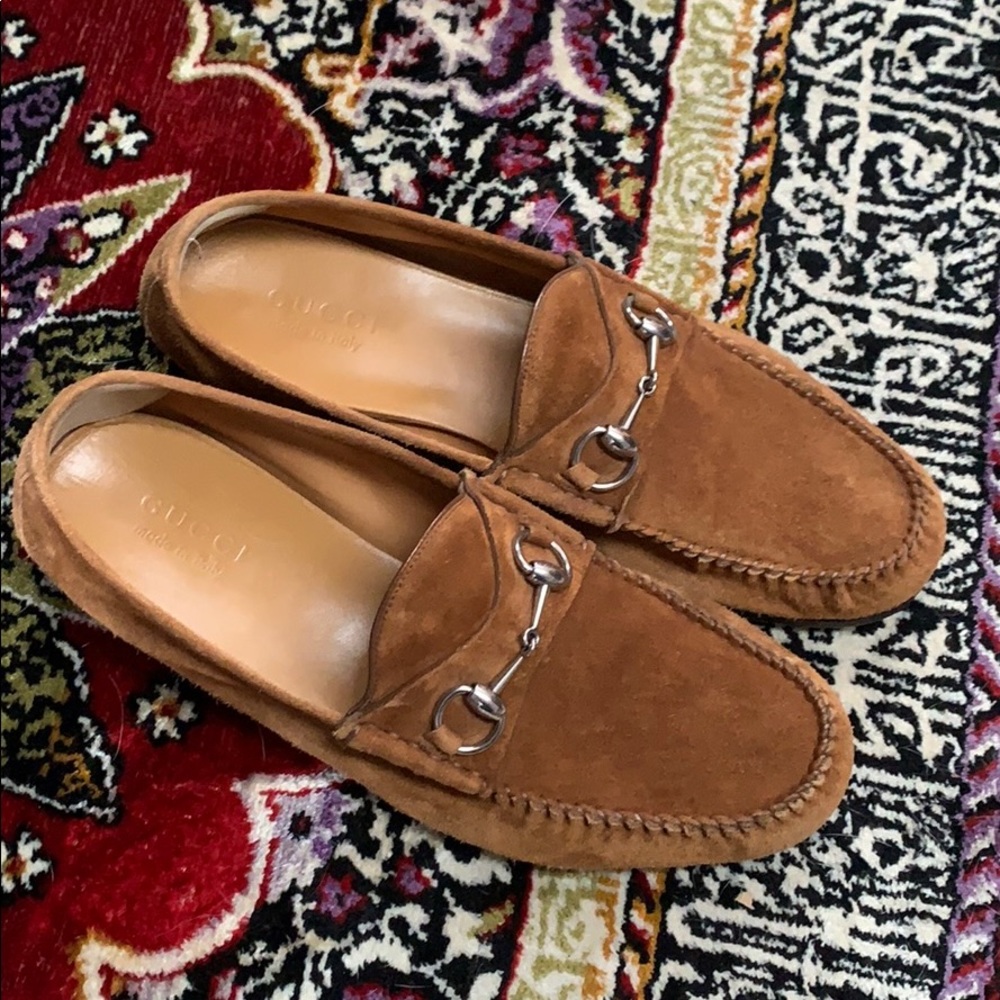 Gucci suede loafers